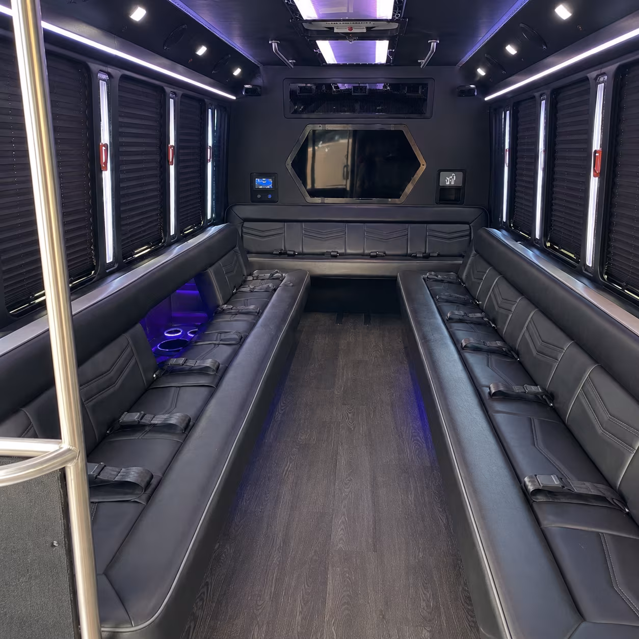 santa ana 18 passenger party bus interior