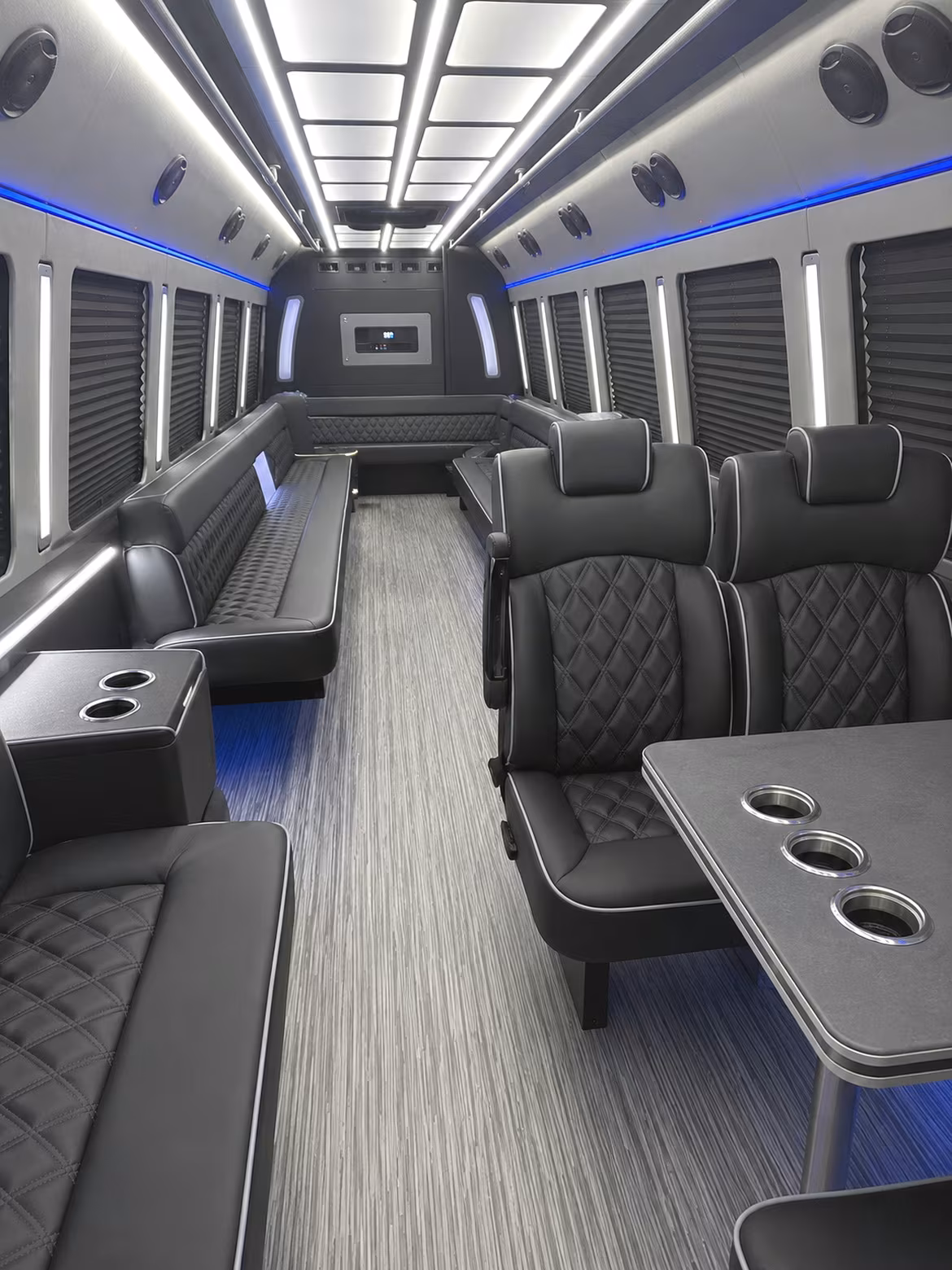 santa ana 25 passenger party bus inside