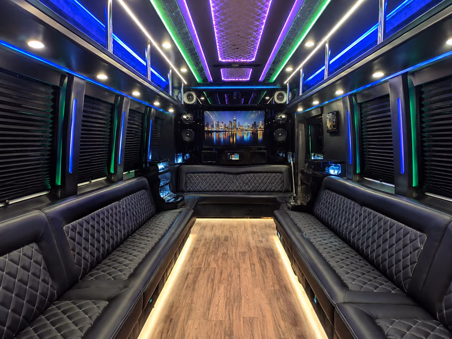 santa ana 25 passenger party bus interior