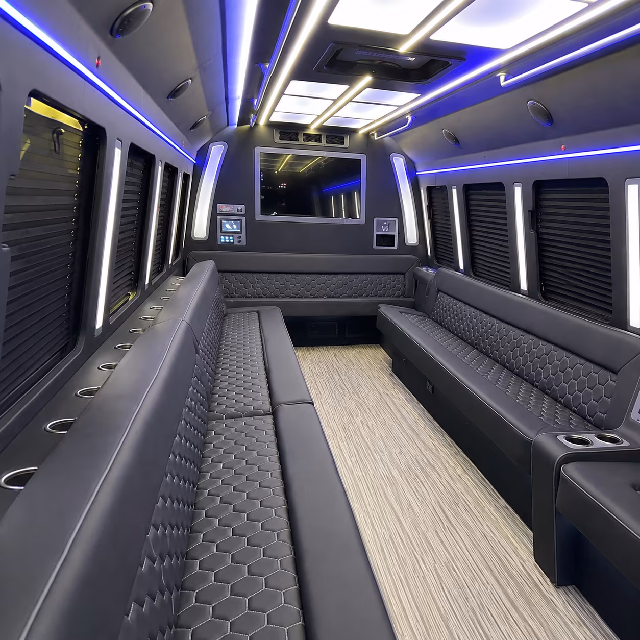 santa ana 40 passenger party bus inside