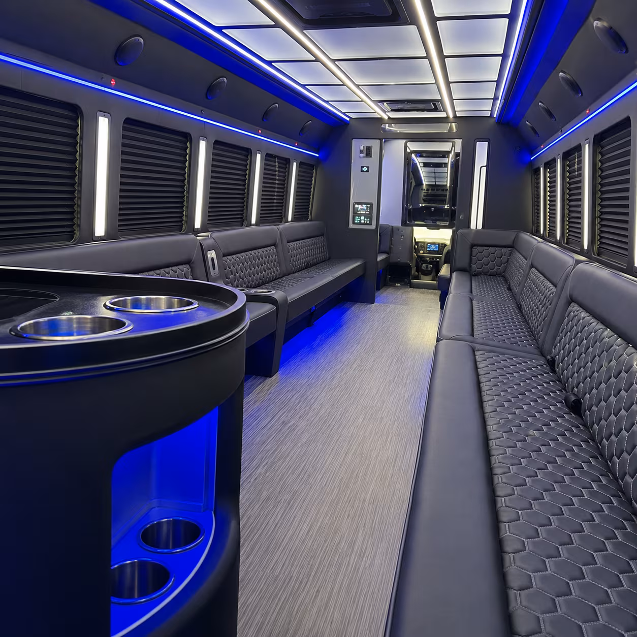 santa ana party bus rental interior
