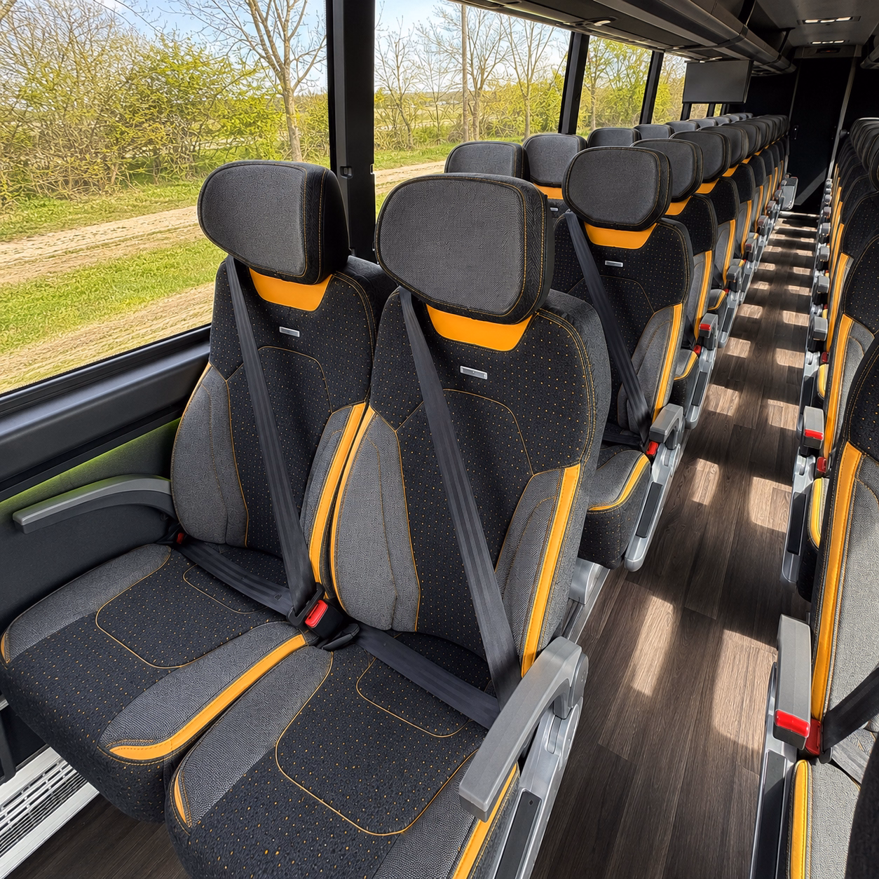 santa ana religious group transportation onboard seating